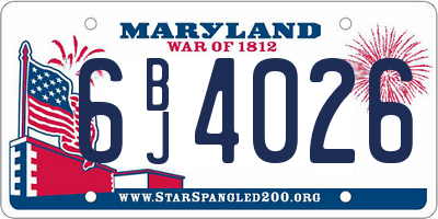 MD license plate 6BJ4026