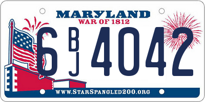 MD license plate 6BJ4042
