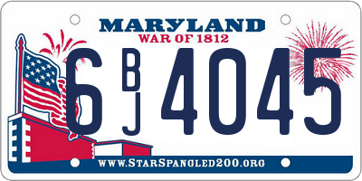 MD license plate 6BJ4045