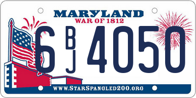 MD license plate 6BJ4050