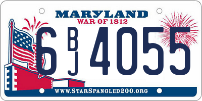 MD license plate 6BJ4055