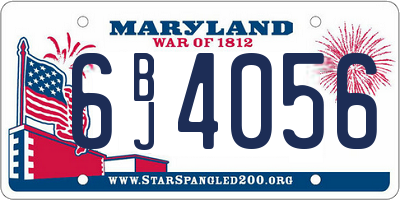 MD license plate 6BJ4056