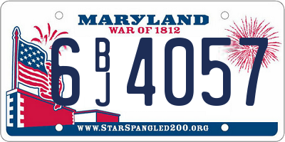 MD license plate 6BJ4057
