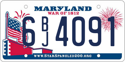 MD license plate 6BJ4091