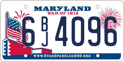 MD license plate 6BJ4096