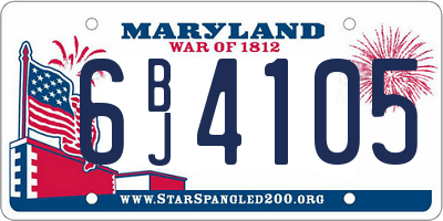 MD license plate 6BJ4105