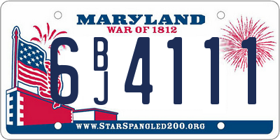 MD license plate 6BJ4111