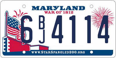 MD license plate 6BJ4114