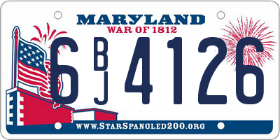 MD license plate 6BJ4126