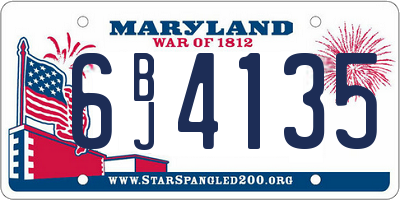 MD license plate 6BJ4135