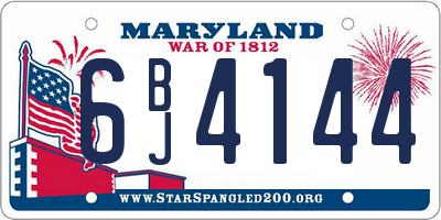 MD license plate 6BJ4144