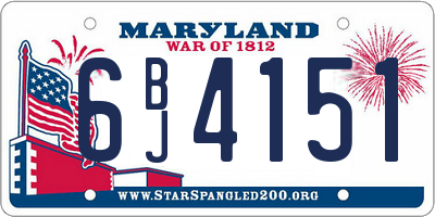 MD license plate 6BJ4151