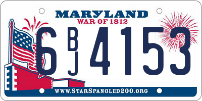 MD license plate 6BJ4153