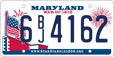 MD license plate 6BJ4162