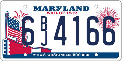 MD license plate 6BJ4166
