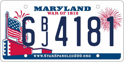 MD license plate 6BJ4181