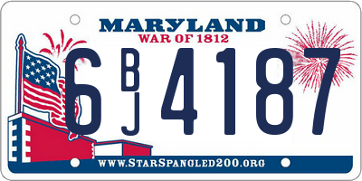 MD license plate 6BJ4187