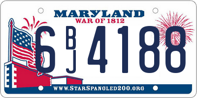 MD license plate 6BJ4188