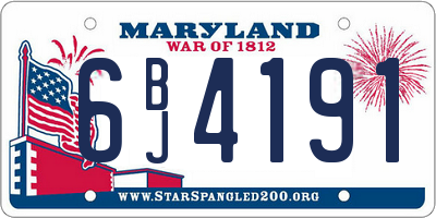 MD license plate 6BJ4191