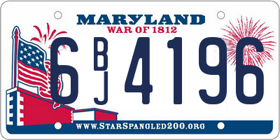 MD license plate 6BJ4196