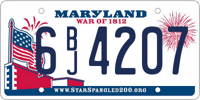 MD license plate 6BJ4207