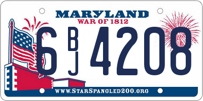 MD license plate 6BJ4208