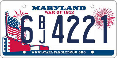 MD license plate 6BJ4221
