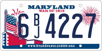 MD license plate 6BJ4227