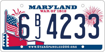 MD license plate 6BJ4233