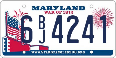 MD license plate 6BJ4241