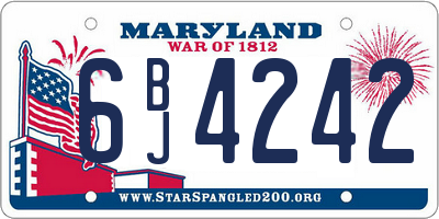 MD license plate 6BJ4242