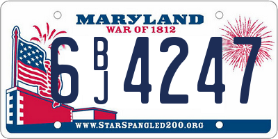 MD license plate 6BJ4247