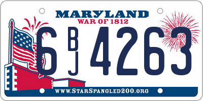 MD license plate 6BJ4263