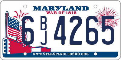 MD license plate 6BJ4265