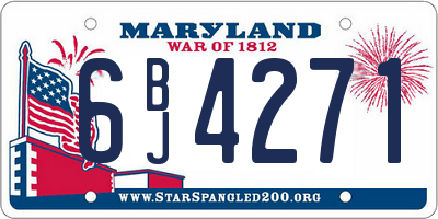 MD license plate 6BJ4271