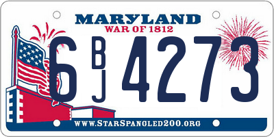 MD license plate 6BJ4273