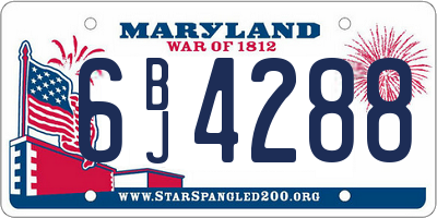 MD license plate 6BJ4288