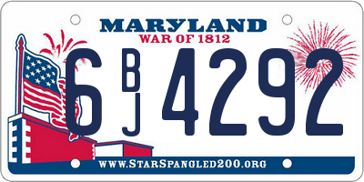 MD license plate 6BJ4292