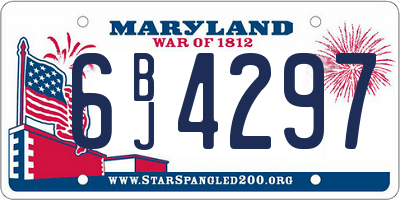 MD license plate 6BJ4297