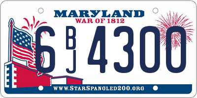 MD license plate 6BJ4300