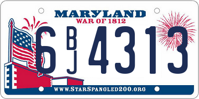 MD license plate 6BJ4313