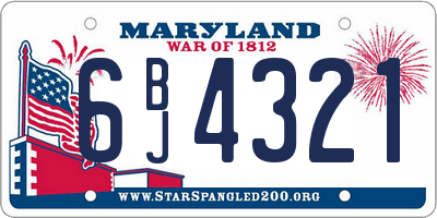 MD license plate 6BJ4321