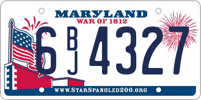 MD license plate 6BJ4327