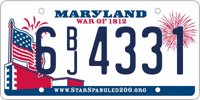 MD license plate 6BJ4331