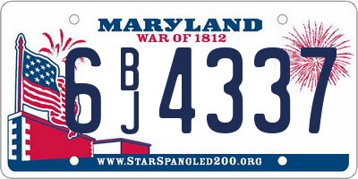 MD license plate 6BJ4337