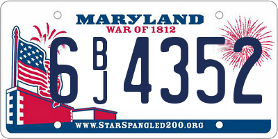 MD license plate 6BJ4352
