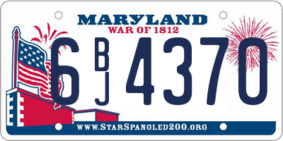 MD license plate 6BJ4370