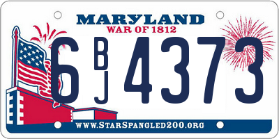 MD license plate 6BJ4373