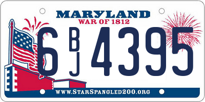 MD license plate 6BJ4395