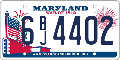 MD license plate 6BJ4402